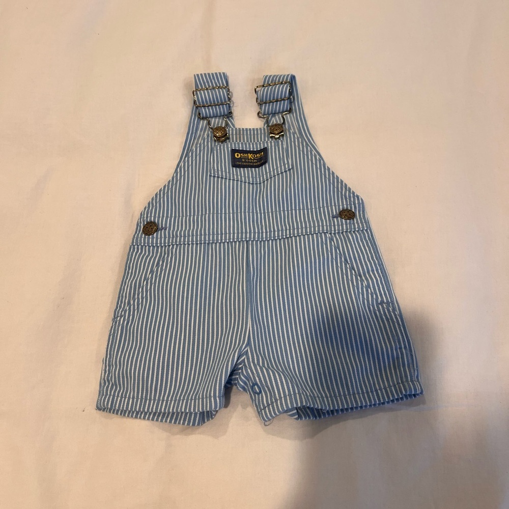 OshKosh B'gosh Kids Blue Pinstripe Overalls vintage